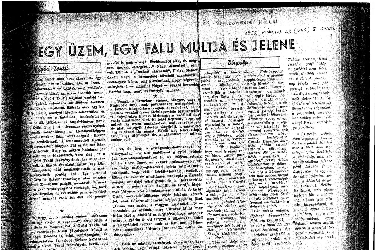 Újságcikk 1952-ből (II.)